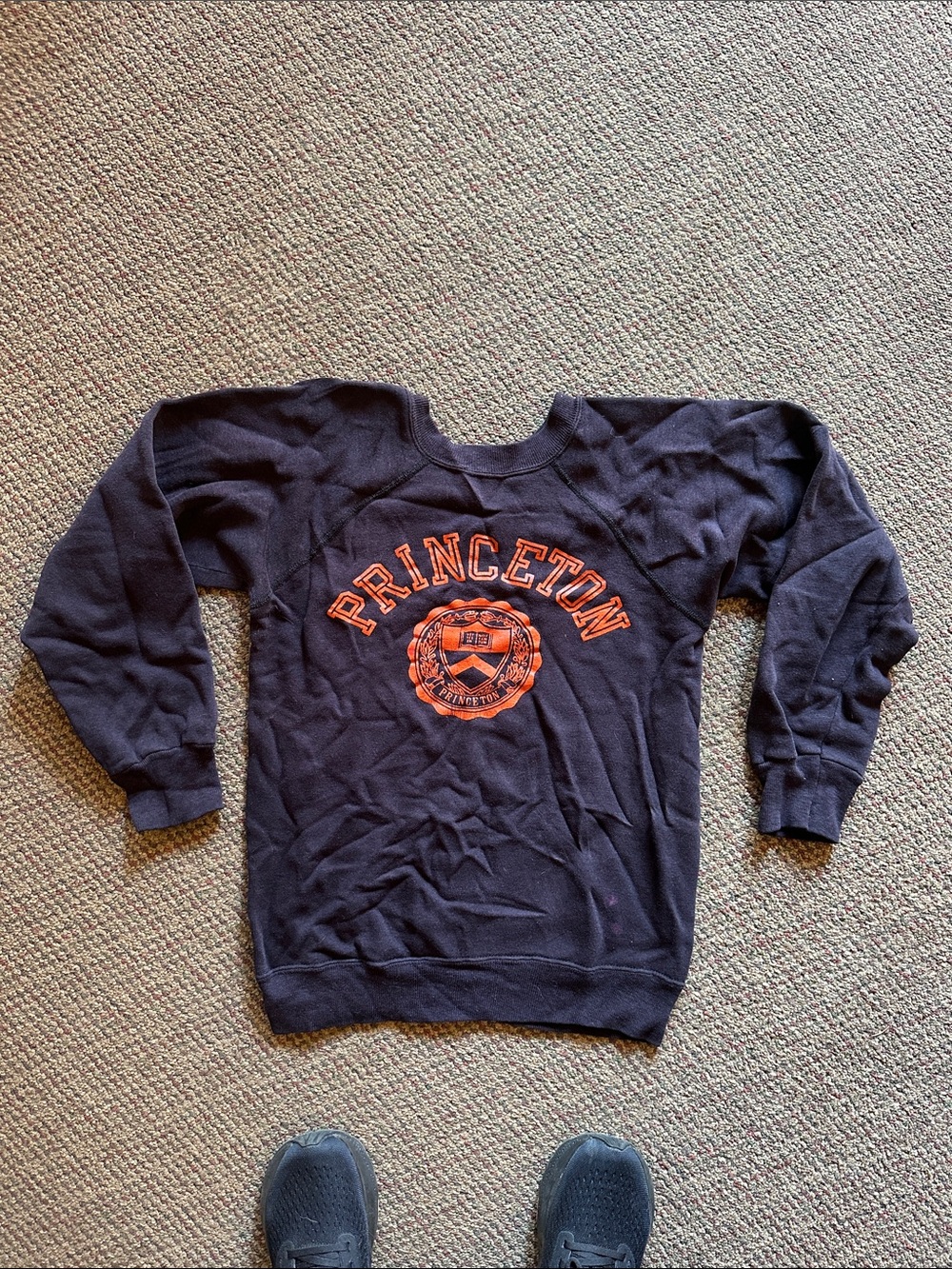 VTG Princeton Navy Crewneck Sweatshirt with Orange Crest